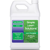 Simple Lawn Solutions Lawn Energizer bottle demonstrates nutrient delivery for lush greens.