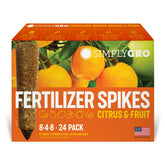SimplyGro Fertilizer Spikes Citrus: steady root feeding for healthier citrus trees and lush foliage.