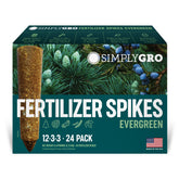 SimplyGro fertilizer spikes for evergreen trees feeding roots for lush foliage.