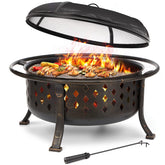SINGLYFIRE 36-inch bronze outdoor fire pit with sturdy design for gatherings.