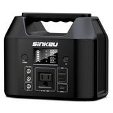 SinKeu 122.8Wh portable power station front view powering devices on the go