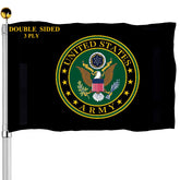 Sirrail US Army Crest flag front view, double-sided readability for outdoor use.