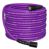 SITIMIMIL kink-resistant 50ft hose coiled for easy storage and smooth rewinding.