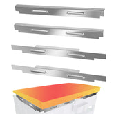 Sivsis upgraded wind guards on 36-inch Blackstone, front view with magnet attachment for stable flames.