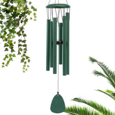SixBEE aluminium wind chime with green tubes delivers a crisp outdoor melody.