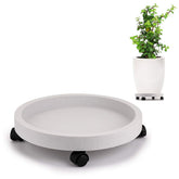 Skelang plant caddy with 13-inch wheel base used under a large pot.