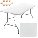 SKOK 6ft folding picnic table with white top for durable outdoor dining