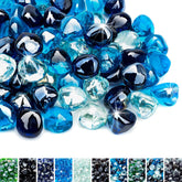 Skyflame cobalt blue fire glass diamonds closeup enhances ambiance and heat resilience