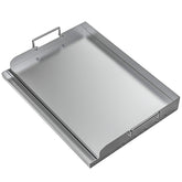 Skyflame universal griddle plate front view showing compact 17x13 inch size