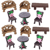 Skylety miniature garden table set for realistic dollhouse landscaping