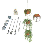 SkyPots three-pack hanging kit assembled around a pot's drain hole for easy setup