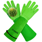 SLARMOR long gardening gloves with thorn-proof protection for safe rose pruning