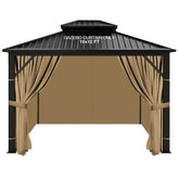 Slashome gazebo curtains 10x12 outdoor waterproof khaki for durable outdoor shade