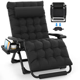 Slendor oversized zero gravity chair with 33-inch width for comfortable outdoor lounging.