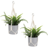 Sliverdew macrame plant hanger ivory 50cm for versatile indoor display