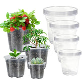 SLMKHHU clear 4 inch nursery pot for easy moisture monitoring and seedling growth.