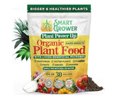 Smart Grower Plant Power Up bottle pour demonstrates quick, organic plant growth for indoor and outdoor gardens.