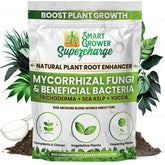 Smart Grower root enhancer bottle label showing concentrated formula for root health