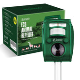 Smartify Creations solar deer repellent device outdoors deters deer and protects garden plants.