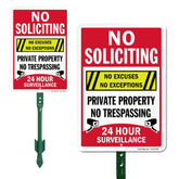 SmartSign no-soliciting yard sign front view clearly marks private property.