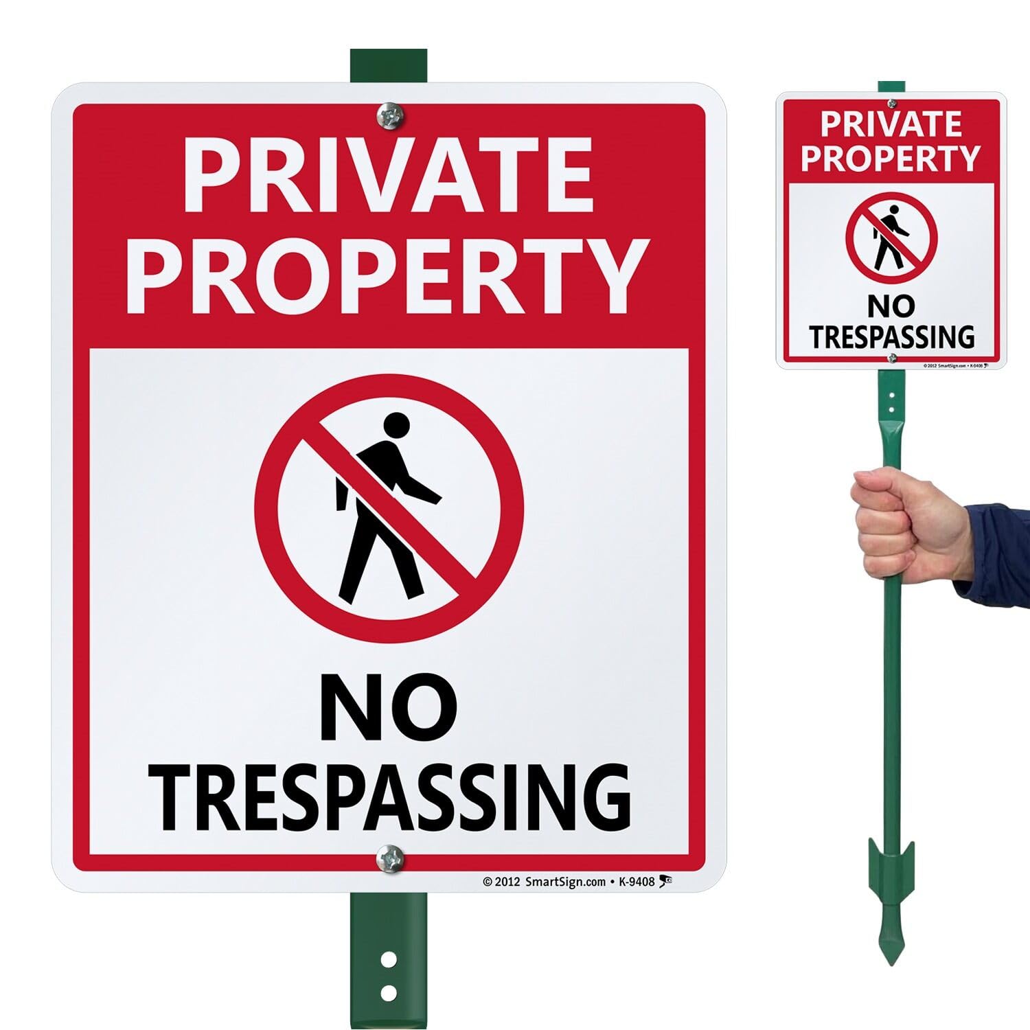SmartSign no trespassing sign, 10x12 inches, durable aluminum for private property