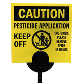 SmartSign pesticide sign 4x4 at yard entrance for clear treated-area warning.