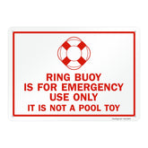 SmartSign ring buoy emergency sign 10x14 for clear waterfront safety.