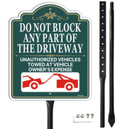 Smeryl Do Not Block Driveway Sign 12x10 inch clearly marks parking rules from afar