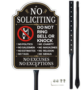 Smeryl No Soliciting sign on a sturdy yard stake at the entrance boosts curb appeal