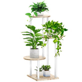 SMFANLIN 4-tier white plant stand top view showing layered shelves for sunlit plants