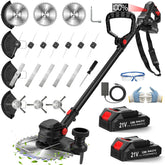 Smilovii 21V cordless weed wacker side view for agile lawn trimming.