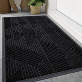 Smiry front door mat outside entrance with irregular triangle shape trapping dirt