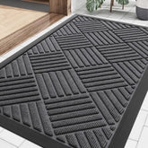 Smiry front door mat outdoors traps dirt and moisture at the entrance.