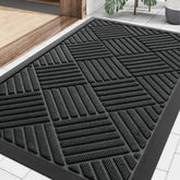 Smiry front door mat outdoor natural rubber captures moisture and dirt at the entry.
