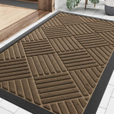 Smiry front door mat outdoor showing dense grooves that trap dirt and moisture.
