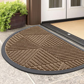 Smiry half circle doormat traps moisture and dirt at the entrance.