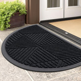 Smiry half circle front door mat traps dirt and moisture at outdoor entry