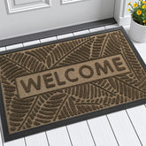 Smiry welcome mat for front door in brown traps moisture and dirt