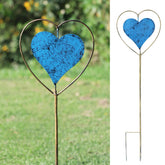SMQLJXC rotating heart garden stake in blue adds a dynamic focal point for your outdoors