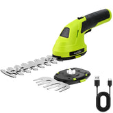SnapFresh cordless grass shears close-up showing precise hedge blade trimming
