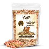 Sneaky Mango raw out-of-shell peanuts in bag for outdoor wildlife feeding.