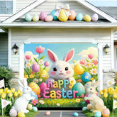 SNILOAW Easter garage door cover featuring a friendly bunny enhances curb appeal