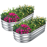 SnugNiture galvanized raised bed assembly for two outdoor planters, quick setup