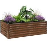 SnugNiture galvanized raised garden bed front view with ample planting space for vegetables.