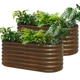 SnugNiture galvanized steel raised bed front view showing durable outdoor planter