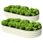 SnugNiture raised garden bed oval top view showing spacious planting area for vegetables