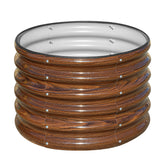 SnugNiture round galvanized raised garden bed with rust-resistant coating, ideal for outdoor vegetable plots.