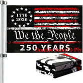 Snungee 250th anniversary flag front view for outdoor display on a flagpole.