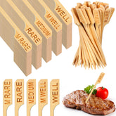 Soaoo 500-piece bamboo temperature picks for organized doneness labeling during meals