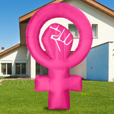 Soaoo women's history month inflatable, 6-foot pink height for outdoor display and events